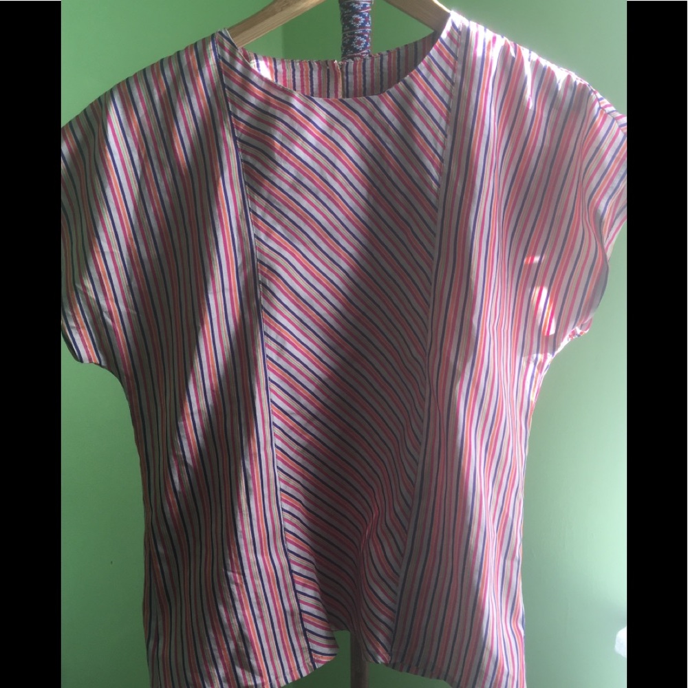 Hip Silky Pinstriped Blouse